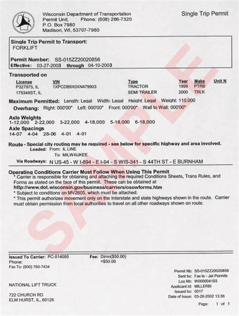 wisconsin oversize permit requirements.